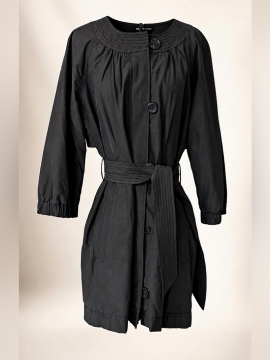 Vince Jackets & Blazers - Vince Collarless Belted Trench, 3/4 sleeves, Cotton, dk grey, XS, GUC *button